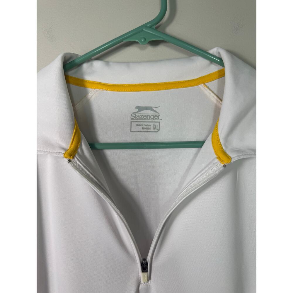 Slazenger White Yellow Women's Polo Golf T Shirt Size XL - Picture 3 of 5